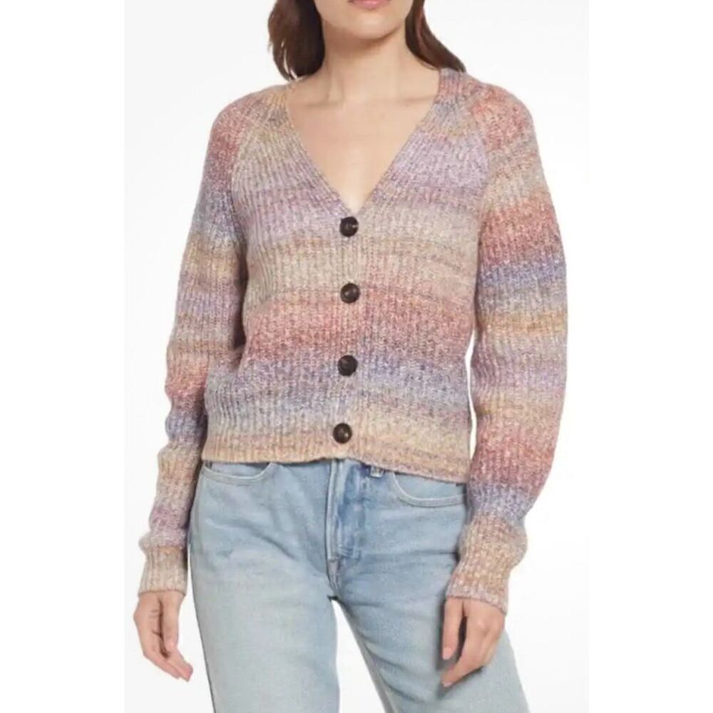Rails Josie Space Dye Cotton Blend Cardigan in Amethyst NWT Size Small